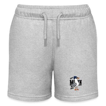 Coole Moin Möwe mit der Mütze und Sonnenbrille - Kinder Organic Joggingshorts Mini Bolter von Stanley/Stella - Grau meliert - Vorne