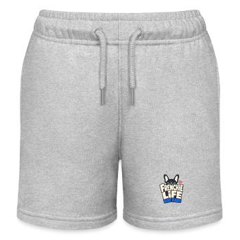 Frenchie Life Bat Ears Besitzer des französischen Bulldoggens - Kinder Organic Joggingshorts Mini Bolter von Stanley/Stella - Grau meliert - Vorne