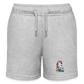 Ich Könnte Nett Sein Aber Warum Einhorn Spruch - Kinder Organic Joggingshorts Mini Bolter von Stanley/Stella - Grau meliert - Vorne