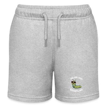 Caterpillar Sayings Caterpillar Funny Caterpillar Gift - Kids Organic Sweat Shorts by Stanley/Stella - heather grey - Front