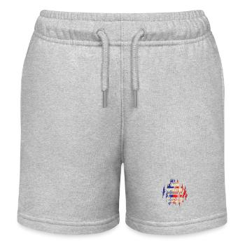 Crane operator crane - Kids Organic Sweat Shorts by Stanley/Stella - heather grey - Front