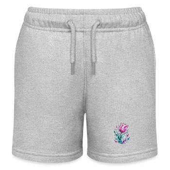 Crystal Tulip Blossom Diamond Flower - Kids Organic Sweat Shorts by Stanley/Stella - heather grey - Front