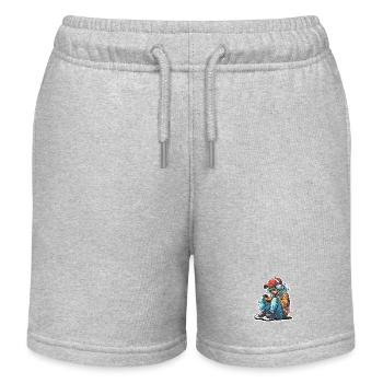 Gamer Graphics - Kids Organic Sweat Shorts by Stanley/Stella - heather grey - Front