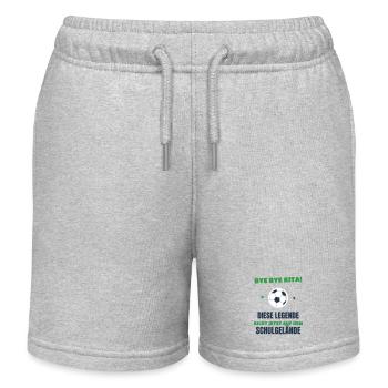 Bye Bye Kita Legende kickt jetzt Schulgelände 2026 - Kinder Organic Joggingshorts Mini Bolter von Stanley/Stella - Grau meliert - Vorne