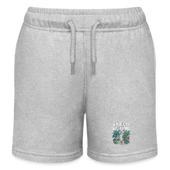 Tropical Backyard Tropischer Garten - Kinder Organic Joggingshorts Mini Bolter von Stanley/Stella - Grau meliert - Vorne