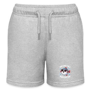 Expressions du poisson-globe : Cadeau amusant du poisson-globe - Short de jogging enfant bio Stanley/Stella - gris chiné - Devant