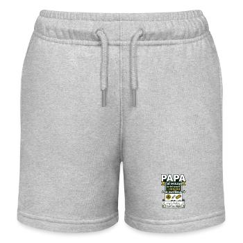 Papa Gamer Humour Cadeau Fête Des Pères Rétro - Short de jogging enfant bio Stanley/Stella - gris chiné - Devant