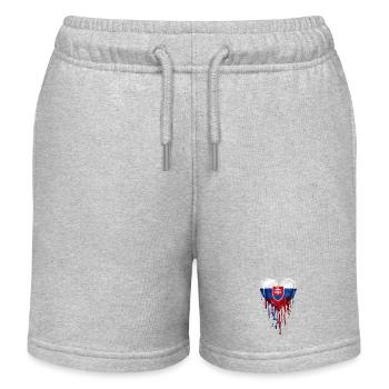 Drapeau du Cœur Drapeau de la Slovaquie - Short de jogging enfant bio Stanley/Stella - gris chiné - Devant