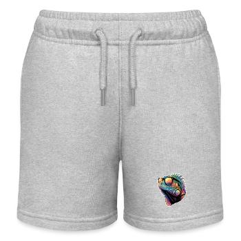 Leguane Sprüche Leguane Lustiges Leguane Geschenk  - Kinder Organic Joggingshorts Mini Bolter von Stanley/Stella - Grau meliert - Vorne