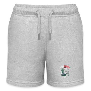 Papasaurus Rex Humor Father's Day Barbecue - Kids Organic Sweat Shorts by Stanley/Stella - heather grey - Front