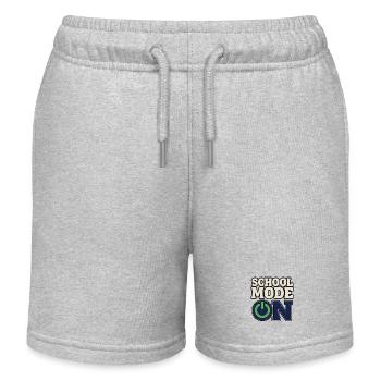 Back to School – School Mode On Power Button - Kids Organic Sweat Shorts by Stanley/Stella - heather grey - Front