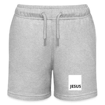 JESUS - Kinder Organic Joggingshorts Mini Bolter von Stanley/Stella - Grau meliert - Vorne