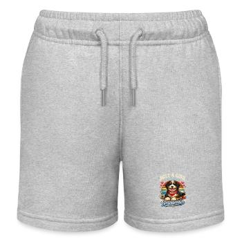 Einfach nur ein Mädchen, das Bernedoodles liebt - Kinder Organic Joggingshorts Mini Bolter von Stanley/Stella - Grau meliert - Vorne