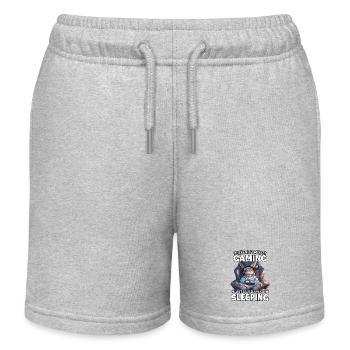 Weekend Gaming: Sleeping Bunny - Kids Organic Sweat Shorts by Stanley/Stella - heather grey - Front
