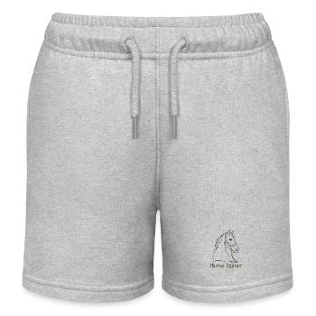 Horse Trainer Equestrian Minimal Identity Barn Lif - Kids Organic Sweat Shorts by Stanley/Stella - heather grey - Front