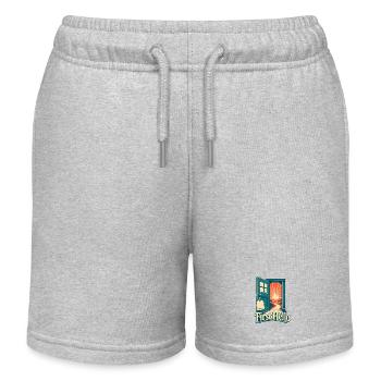 Homeroom Teacher Gift First Hello, First Day of Sc - Kids Organic Sweat Shorts by Stanley/Stella - heather grey - Front