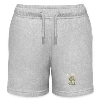 Art Frog Teacher on Scooter - Kids Organic Sweat Shorts by Stanley/Stella - heather grey - Front