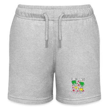 Chickens Holiday - Kids Organic Sweat Shorts by Stanley/Stella - heather grey - Front
