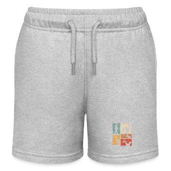 Vintage Saxophone Design for Saxophonists - Kids Organic Sweat Shorts by Stanley/Stella - heather grey - Front