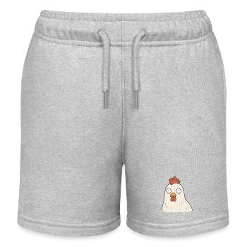 TINY ACTIVISTS | Chicken - Kids Organic Sweat Shorts by Stanley/Stella - heather grey - Front