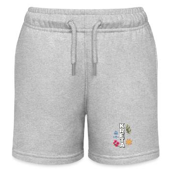 Crete Holidays with Sun, Olive Branch & Blossoms - Kids Organic Sweat Shorts by Stanley/Stella - heather grey - Front