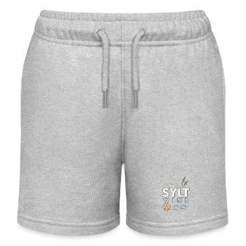 Sylt Wind North Sea Island Motif with Sea & Dunes - Kids Organic Sweat Shorts by Stanley/Stella - heather grey - Front