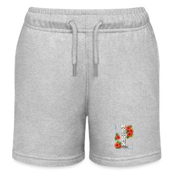 Mallorca feeling with hibiscus & tropical leaves - Kids Organic Sweat Shorts by Stanley/Stella - heather grey - Front