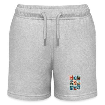 Kanada Briefmarken - Kinder Organic Joggingshorts Mini Bolter von Stanley/Stella - Grau meliert - Vorne