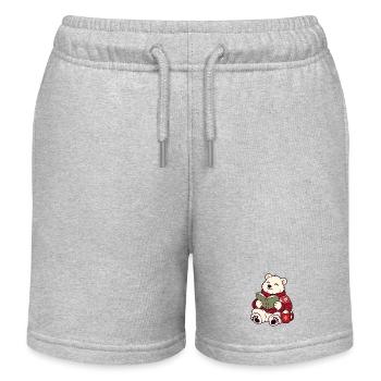 Winterleser Bärchen im Pullover - Kinder Organic Joggingshorts Mini Bolter von Stanley/Stella - Grau meliert - Vorne