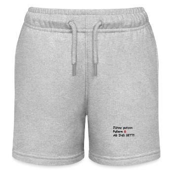Zähne putzen, Pullern und ab ins Bett - Kinder Organic Joggingshorts Mini Bolter von Stanley/Stella - Grau meliert - Vorne