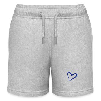Herz Symbol Blau - Kinder Organic Joggingshorts Mini Bolter von Stanley/Stella - Grau meliert - Vorne