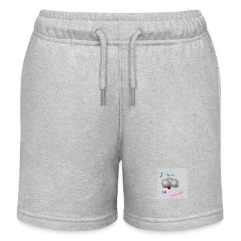 J Männer verrückt, ich habe Petanque - Kinder Organic Joggingshorts Mini Bolter von Stanley/Stella - Grau meliert - Vorne