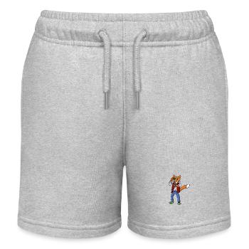 Time-Traveling Fox - Kids Organic Sweat Shorts by Stanley/Stella - heather grey - Front