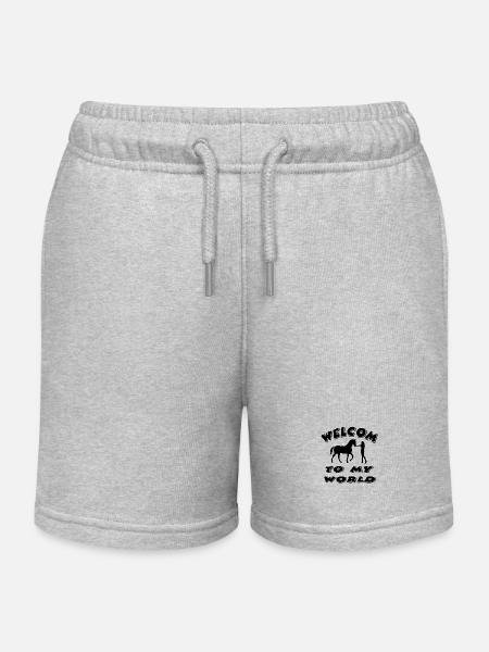 Pferd - Kinder Organic Joggingshorts Mini Bolter von Stanley/Stella - Grau meliert