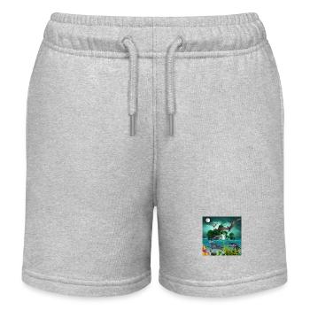 Dino sous-marin - Short de jogging enfant bio Stanley/Stella - gris chiné - Devant