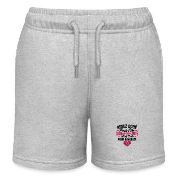 Assez doué pour être aide-soignante assez folle - Short de jogging enfant bio Stanley/Stella - gris chiné - Devant