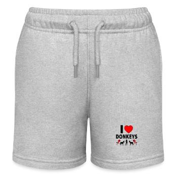 Esel - Kinder Organic Joggingshorts Mini Bolter von Stanley/Stella - Grau meliert - Vorne