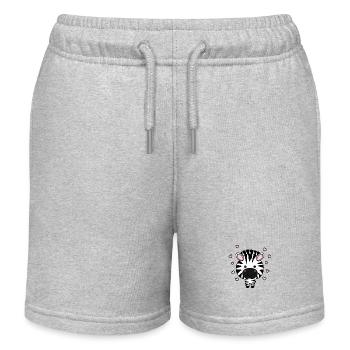 Süßes Zebra mit Herzchen - Kinder Organic Joggingshorts Mini Bolter von Stanley/Stella - Grau meliert - Vorne