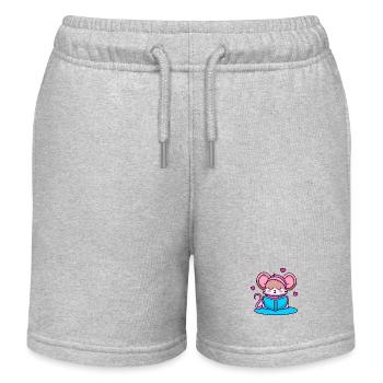 Maus Buch Lesen Herz Leseratte - Kinder Organic Joggingshorts Mini Bolter von Stanley/Stella - Grau meliert - Vorne