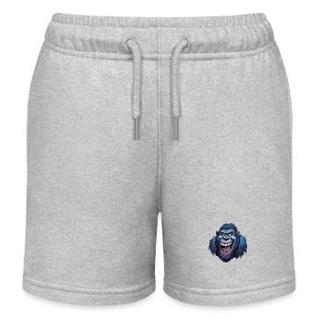 Funny gorilla grins - Kids Organic Sweat Shorts by Stanley/Stella - heather grey - Front