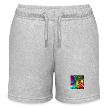 3D Rainbow Squares - Kids Organic Sweat Shorts by Stanley/Stella - heather grey - Front