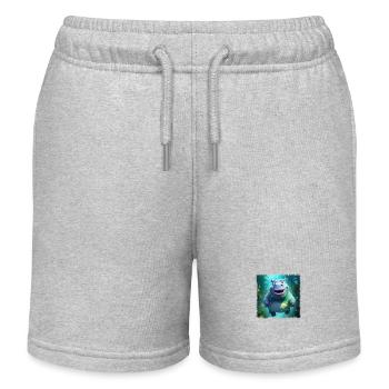 Sweet Hippo - Kids Organic Sweat Shorts by Stanley/Stella - heather grey - Front