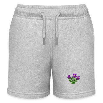 Blumenmuster Blumenranke Blume Blüte floral - Kinder Organic Joggingshorts Mini Bolter von Stanley/Stella - Grau meliert - Vorne