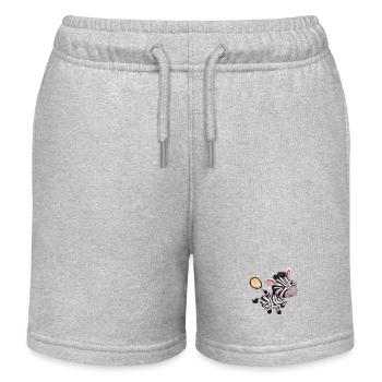 Kawaii Zebra beim Federball: Niedliches Badminton - Kinder Organic Joggingshorts Mini Bolter von Stanley/Stella - Grau meliert - Vorne