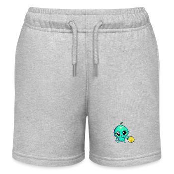 Alien Fruchtzauber: Süße Limone aus dem All - Kinder Organic Joggingshorts Mini Bolter von Stanley/Stella - Grau meliert - Vorne