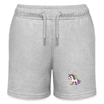 Einhorn Fabeltier Mädchen Einhörner Fabelwesen - Kinder Organic Joggingshorts Mini Bolter von Stanley/Stella - Grau meliert - Vorne