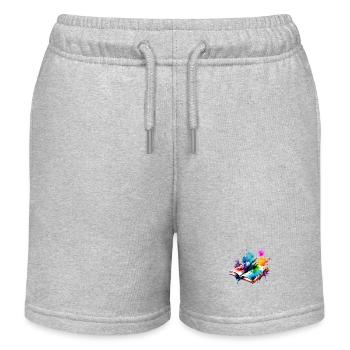 Book Lover Reading Books Reader Gift Book - Kids Organic Sweat Shorts by Stanley/Stella - heather grey - Front