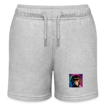 Naughty Monkey - Kids Organic Sweat Shorts by Stanley/Stella - heather grey - Front