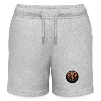 Mandala Female Elephant - Kids Organic Sweat Shorts by Stanley/Stella - heather grey - Front