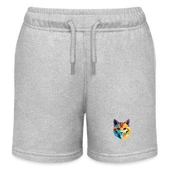 Katze Haustier Hauskatze Katzenbesitzer Kätzchen - Kinder Organic Joggingshorts Mini Bolter von Stanley/Stella - Grau meliert - Vorne